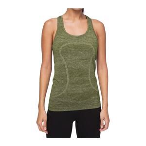 Lululemon Heathered Green Swift Stride Tank Top Womens Size 10